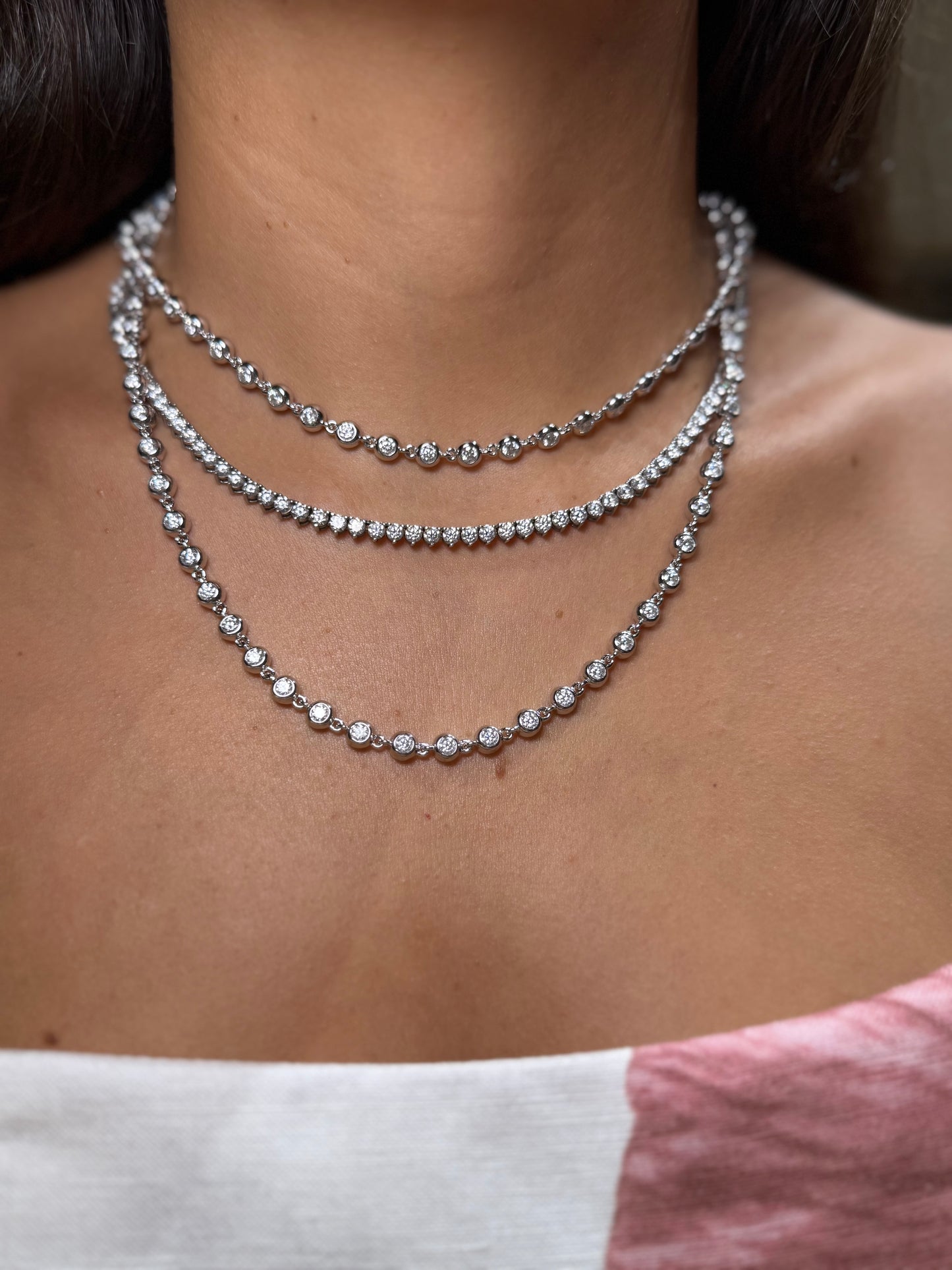 Bezel Tennis Chain Necklace