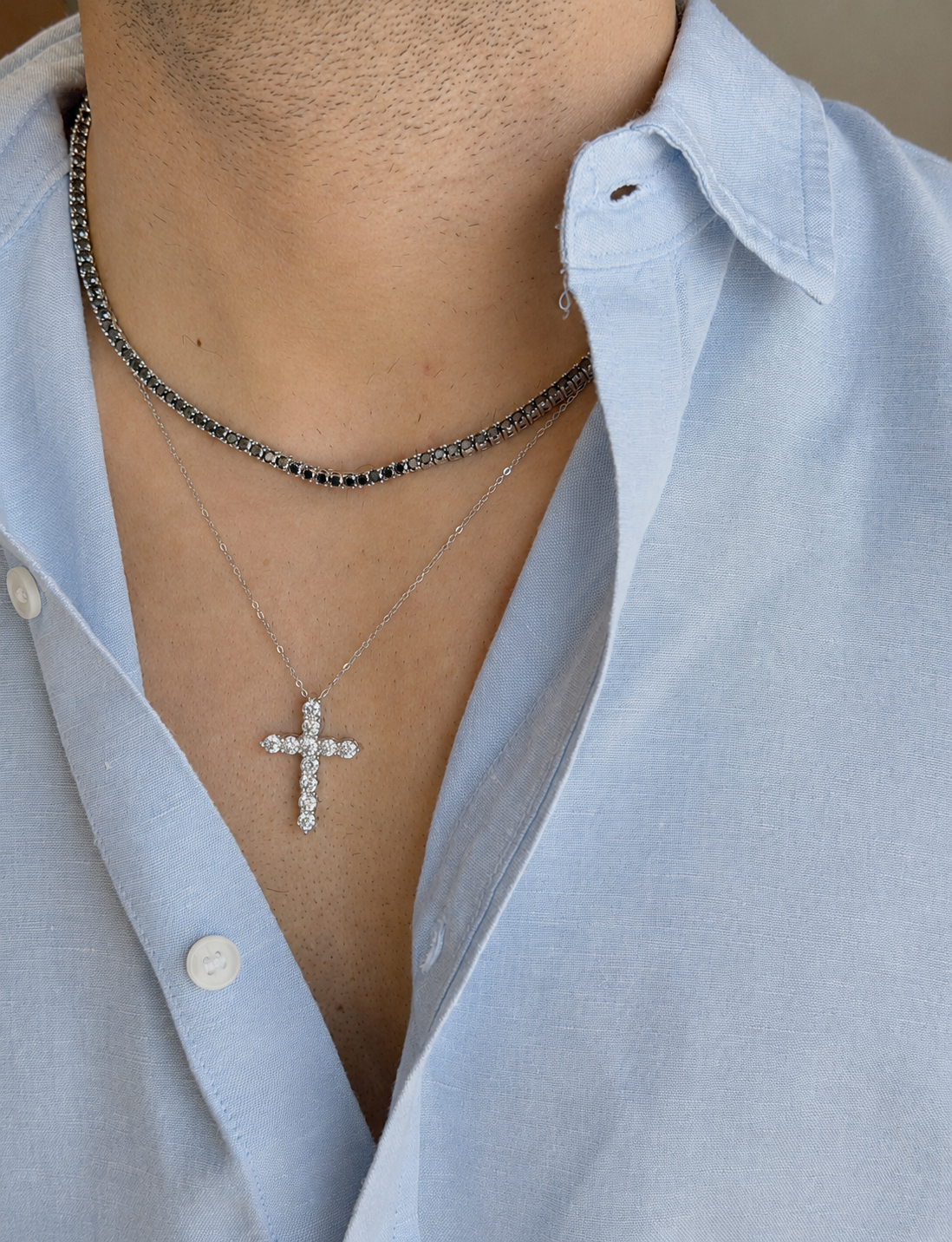 3mm Black tennis Necklace