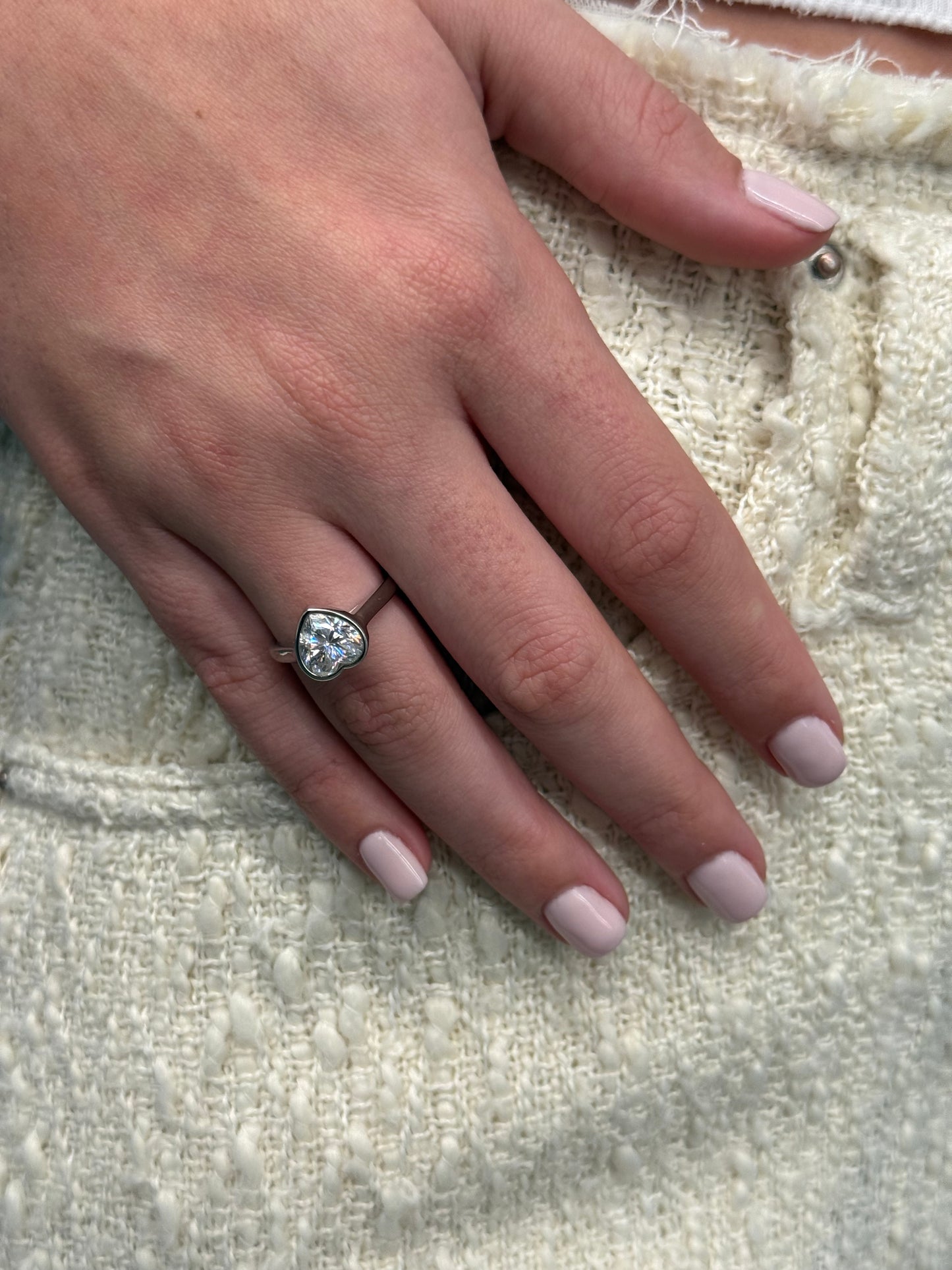 2CT Heart Cut Bezel Set Ring