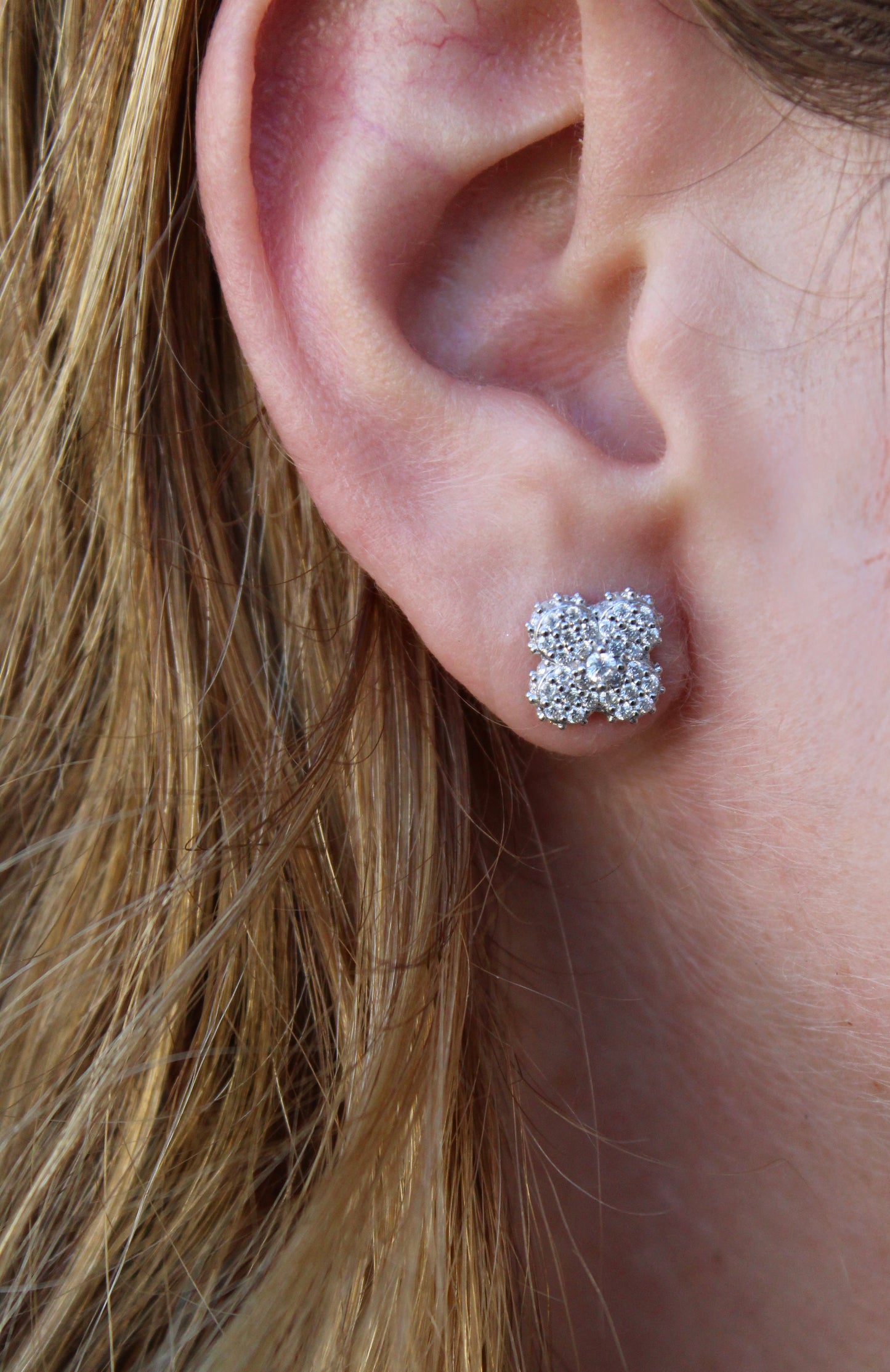 Cluster Clover Stud Earrings