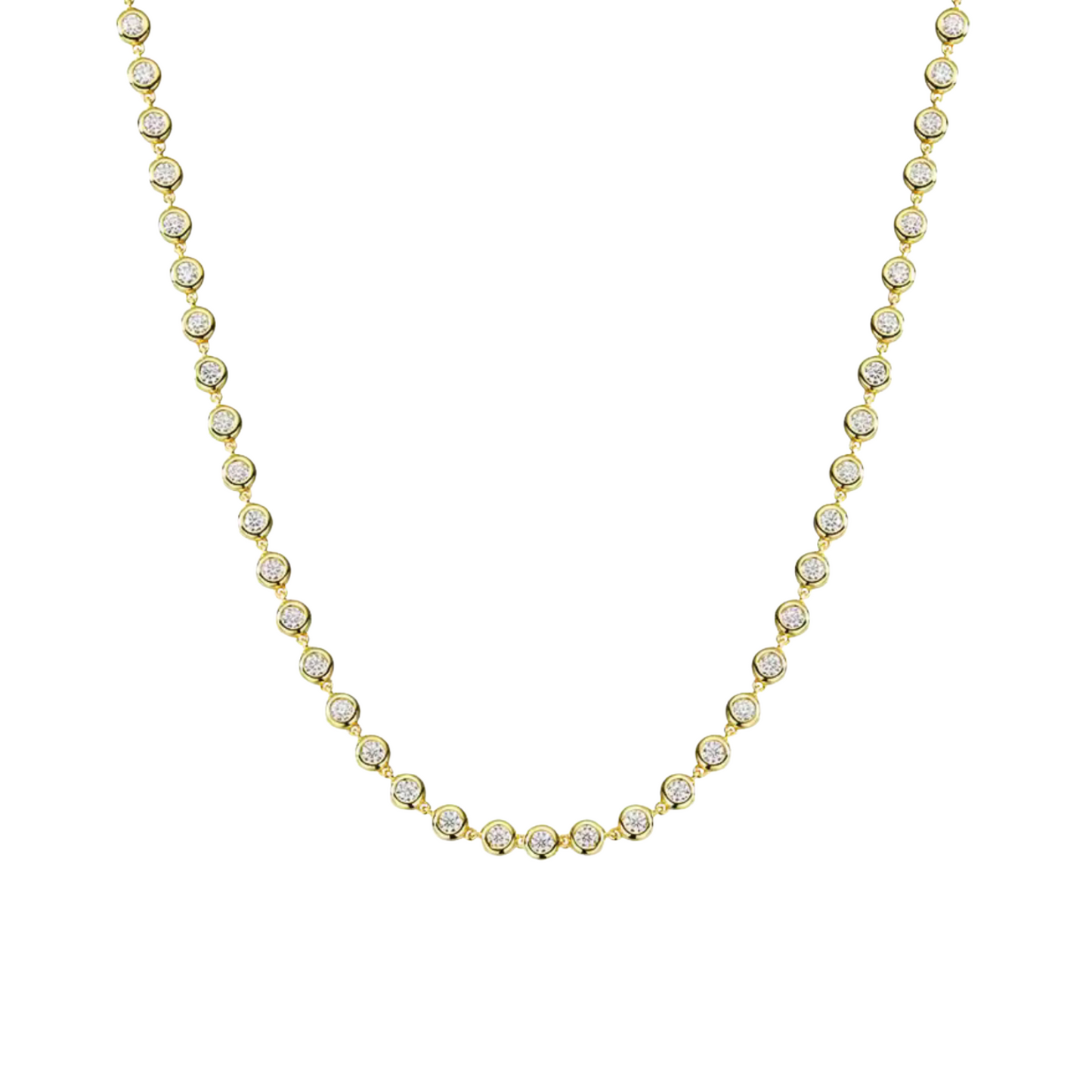Bezel Tennis Chain Necklace