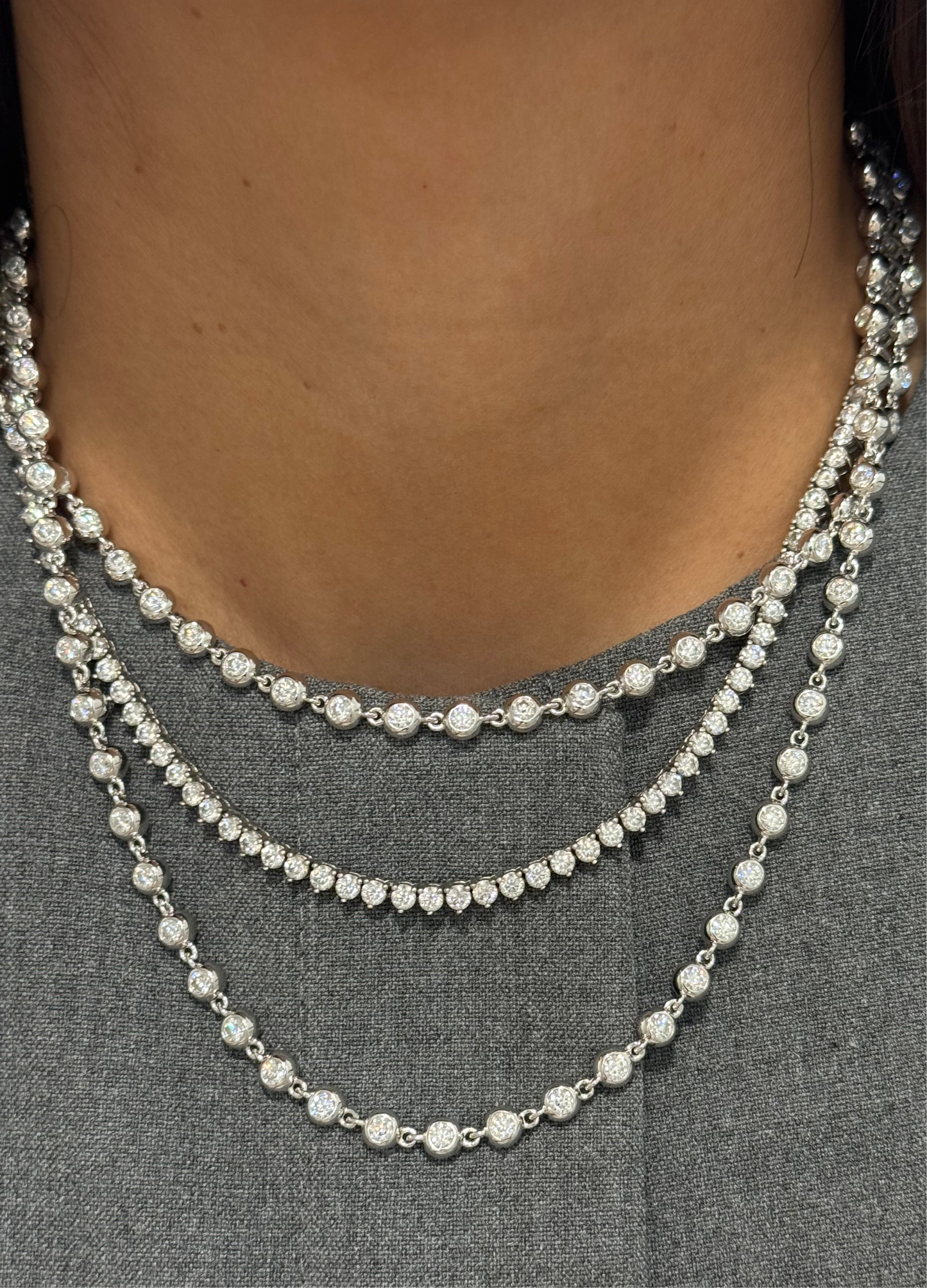 Bezel Tennis Chain Necklace