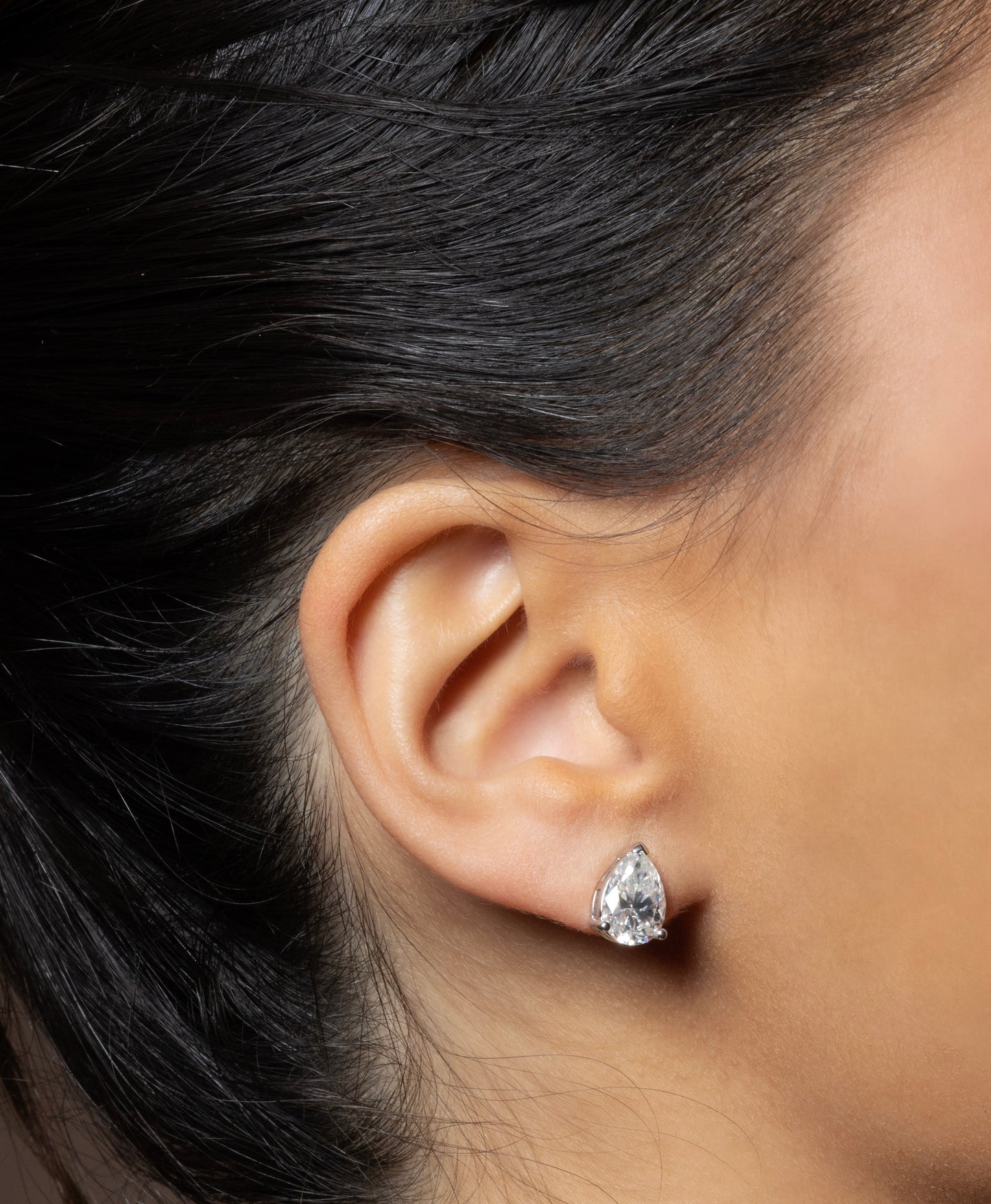 Pear Cut Solitaire Stud Earrings