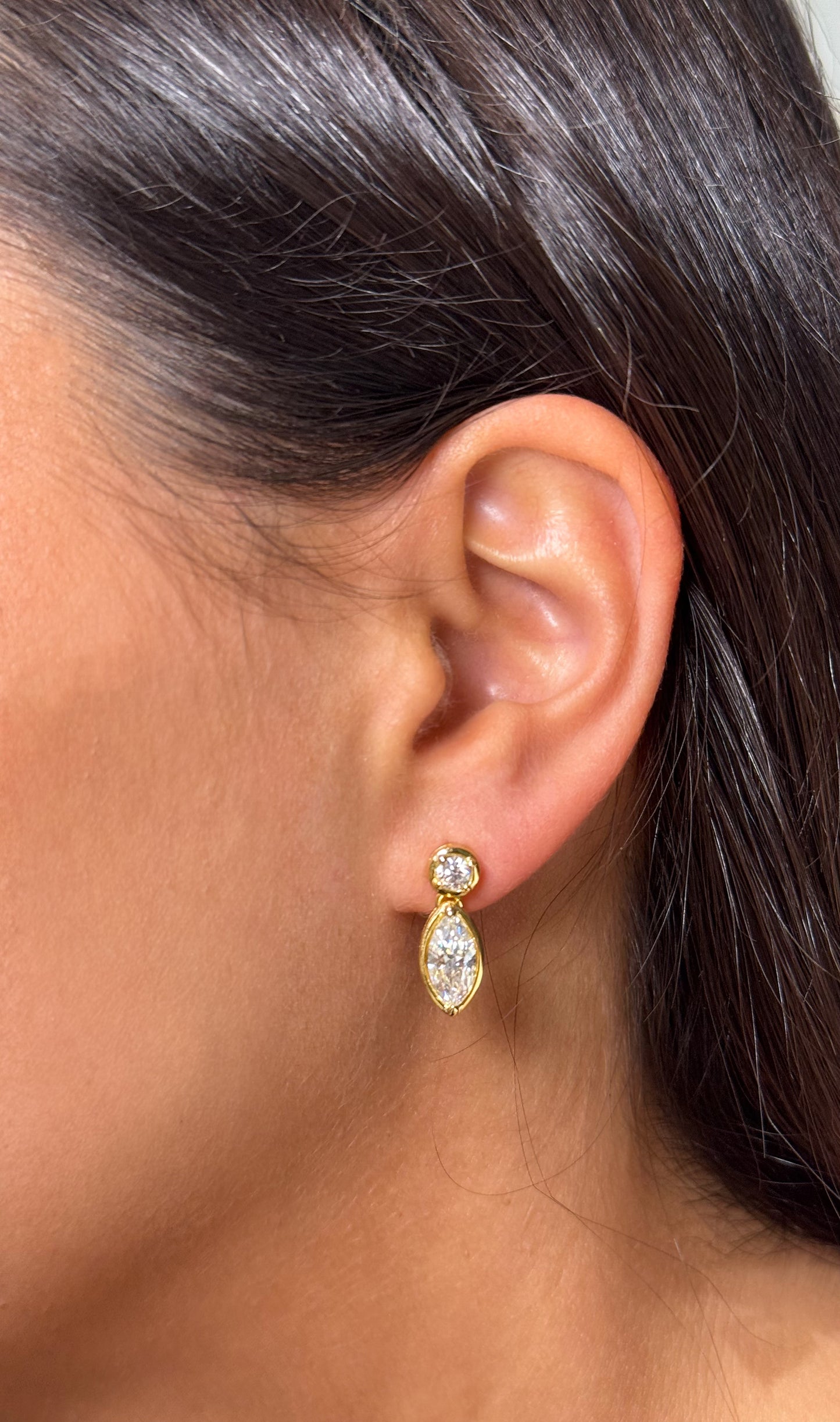 Marquise Drop Golden Earrings
