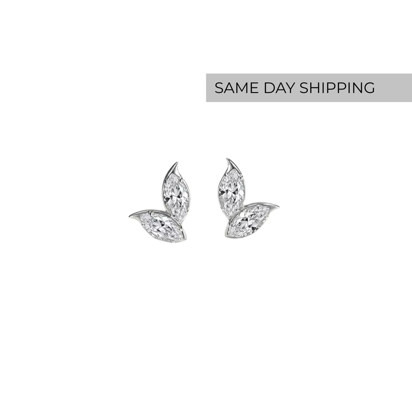 Double Marquise-Cut Stud Earrings