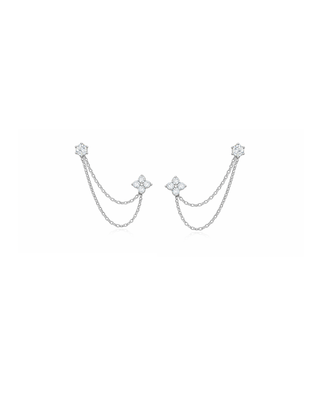 Clover Chain Stud Earrings