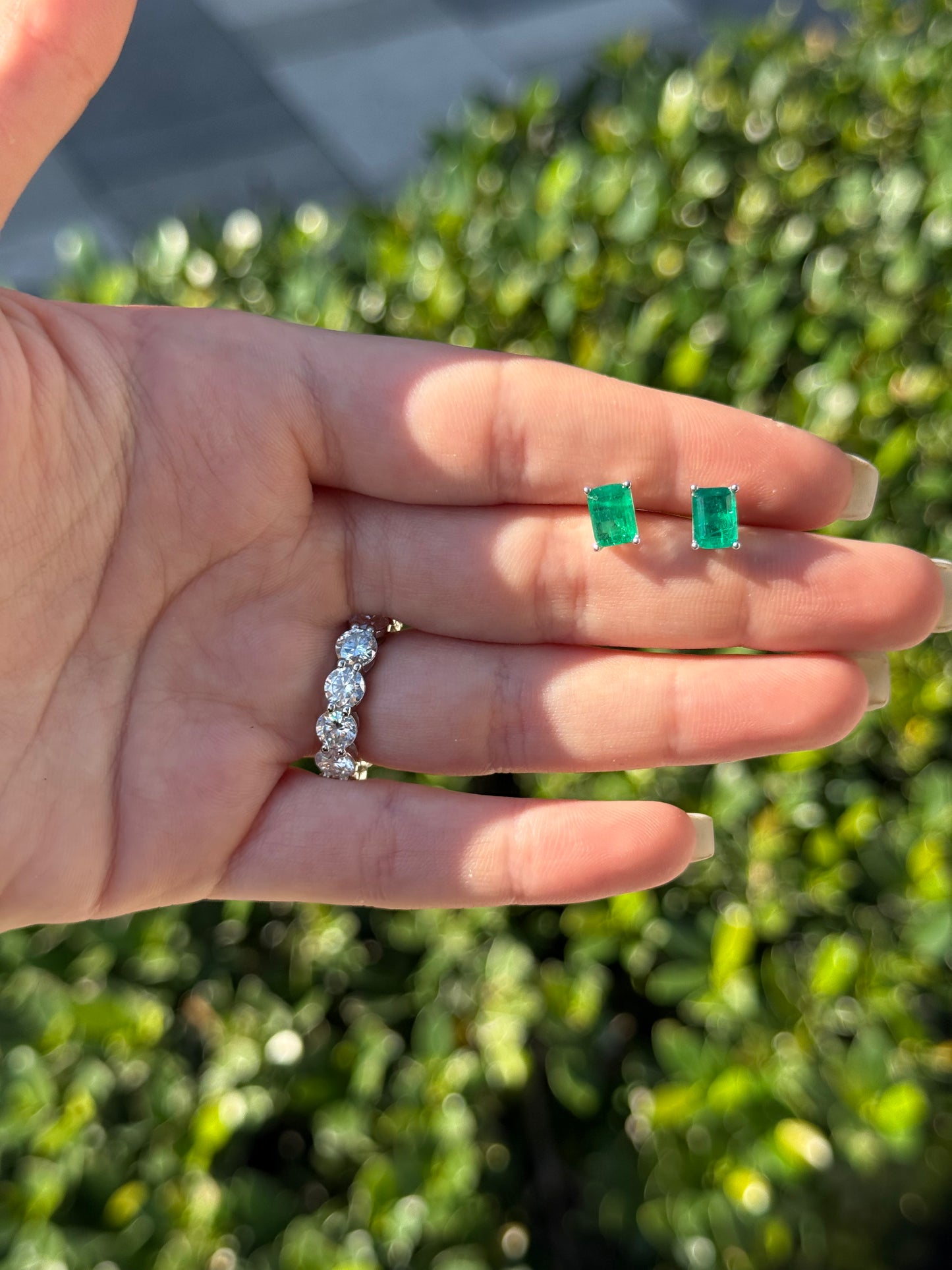 Emerald Petite Studs