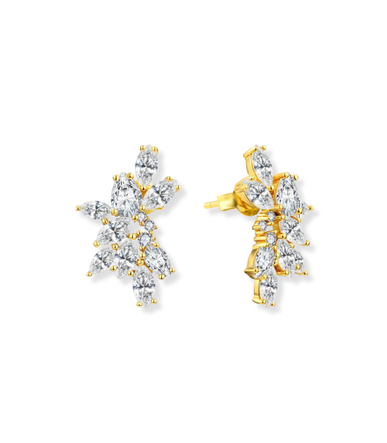 Pear and Marquise Cluster Earrings