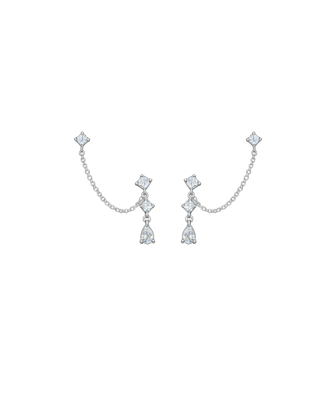 Pear Drop Chain Earrings
