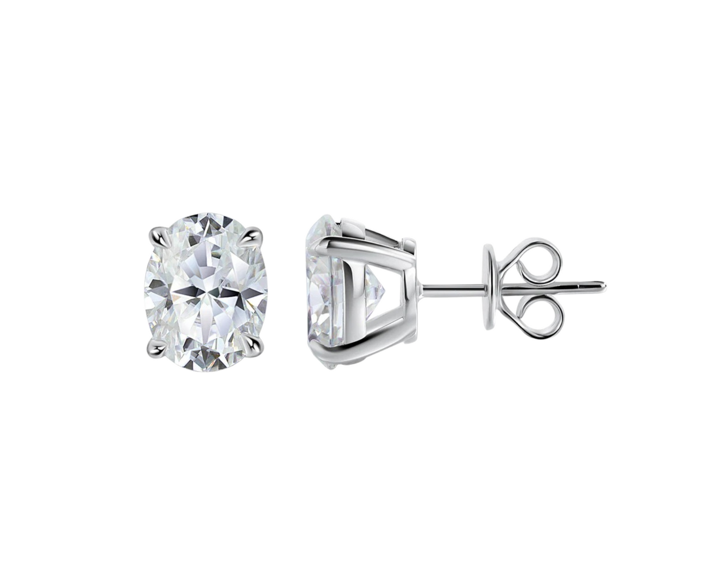 Oval Cut Solitaire Stud Earrings
