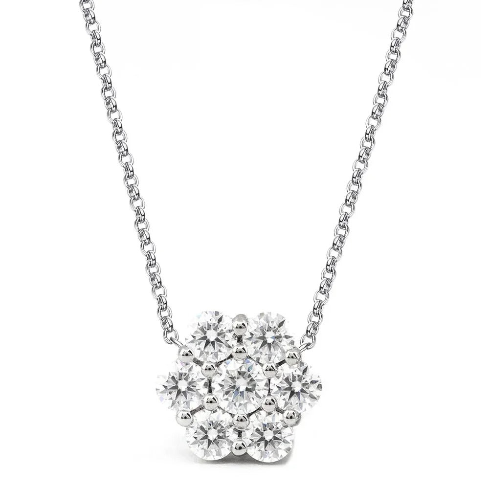 3.5CT Flower Pendant Necklace