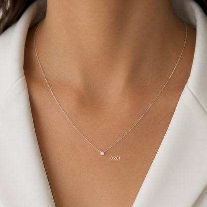 Round Solitaire Necklace