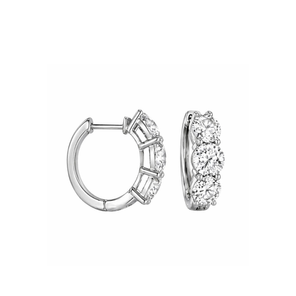 Three stone hoop earrings