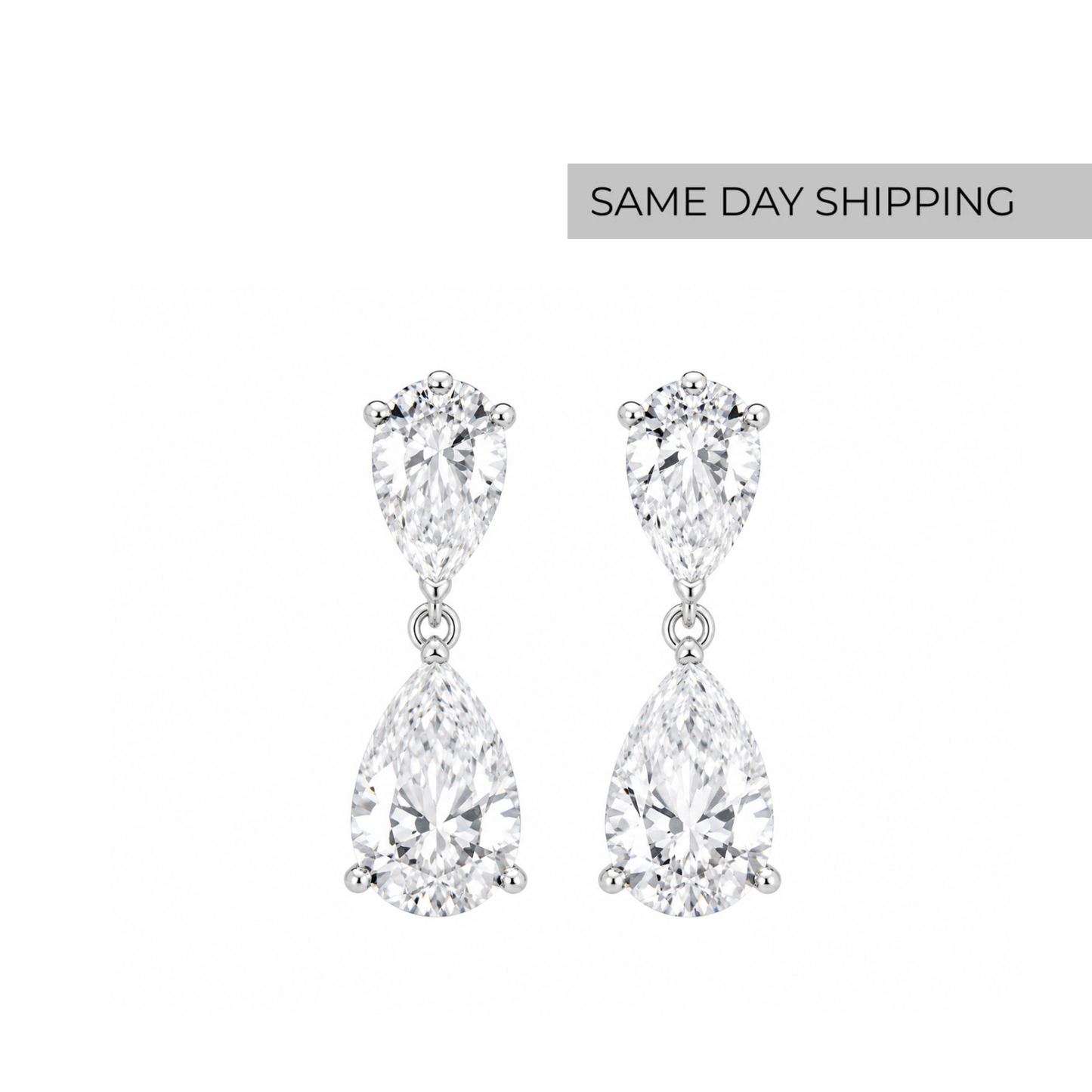 Pear Cut Drop Earrings