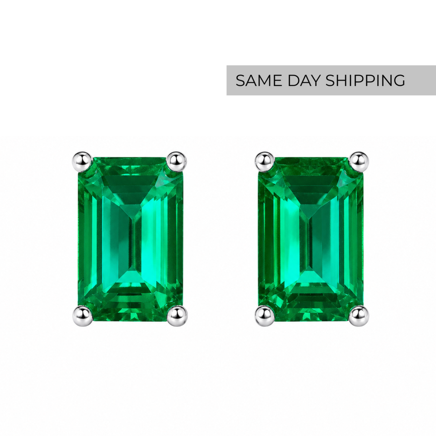 Emerald Petite Stud Earrings