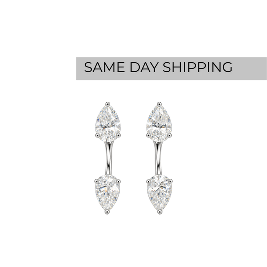 2-in-1 Pear Cut  Earrings
