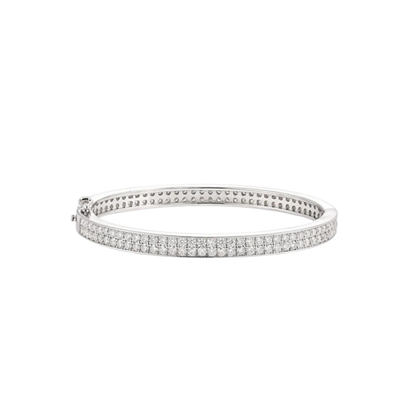 Double Row Pave Bangle Bracelet