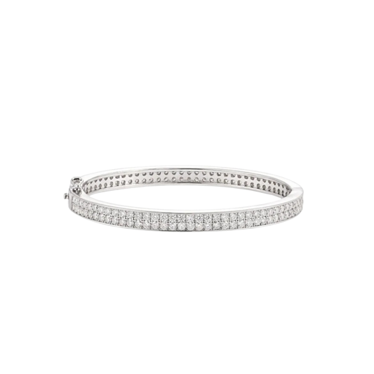 Double Row Pave Bangle Bracelet