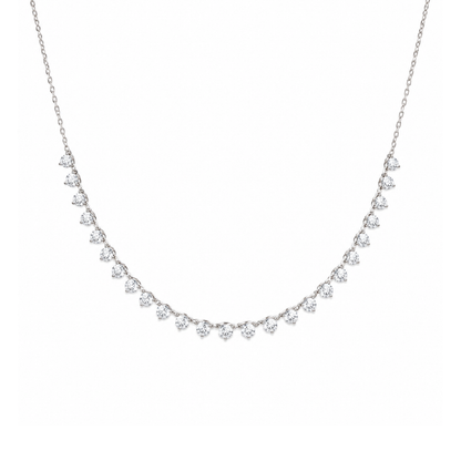 4mm Half 3-Prong Tennis Necklace