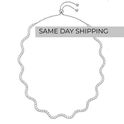 WAVY TENNIS NECKLACE