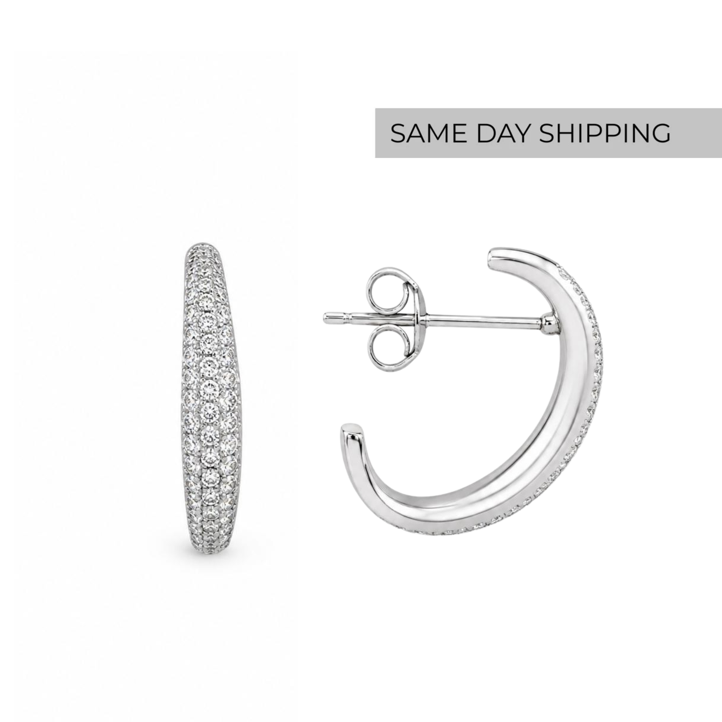 Slim Pave Hoops earrings