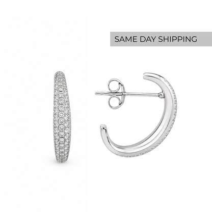 Slim Pave Hoops earrings