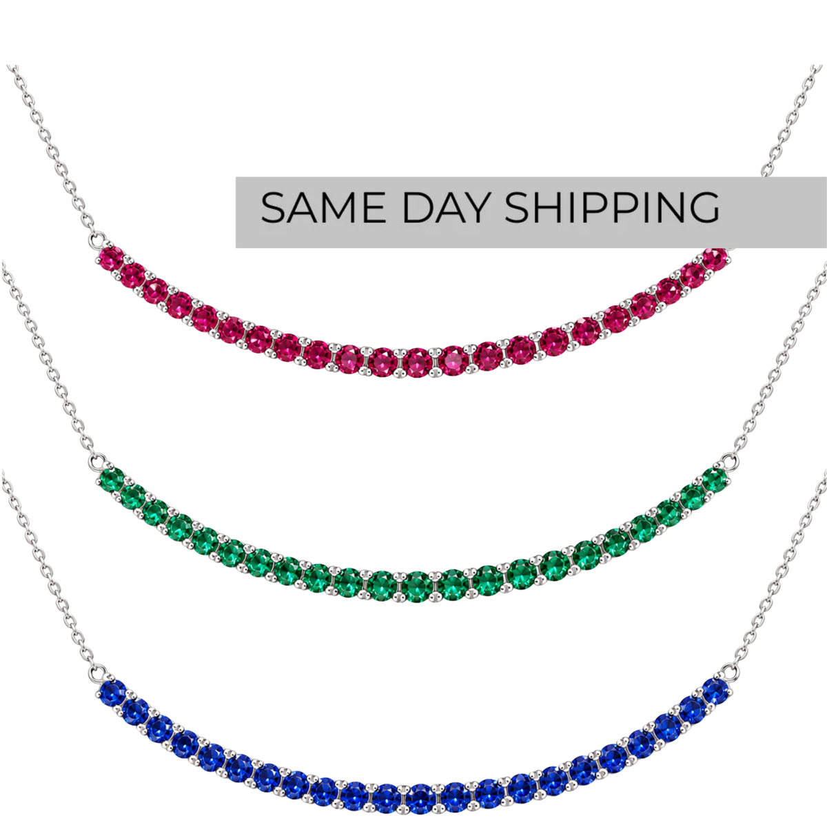 HALF COLOR TENNIS NECKLACE