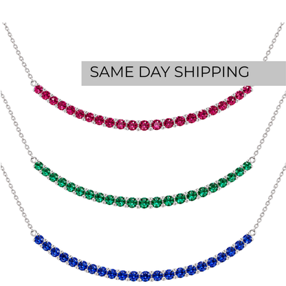 HALF COLOR TENNIS NECKLACE