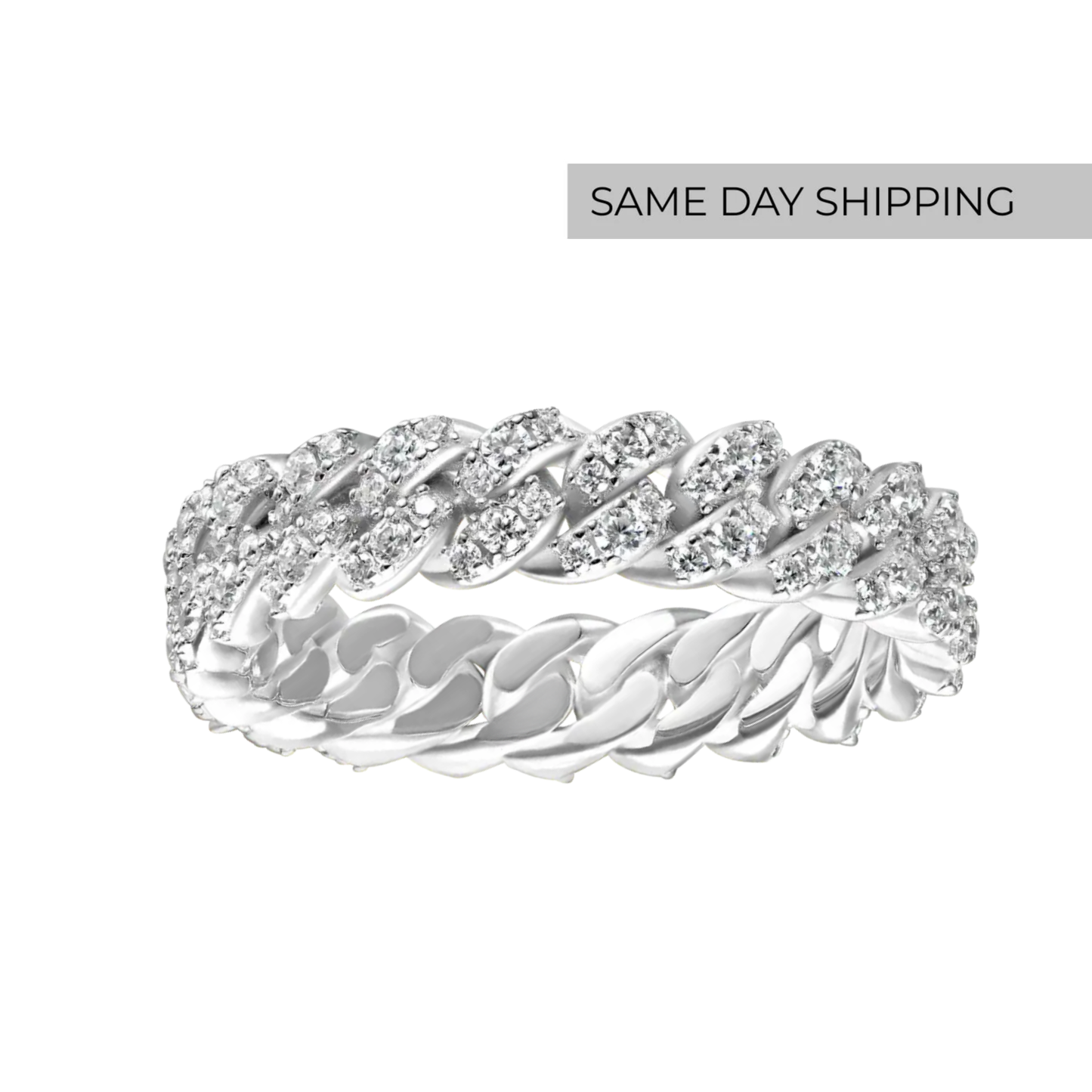 cuban pave  ring