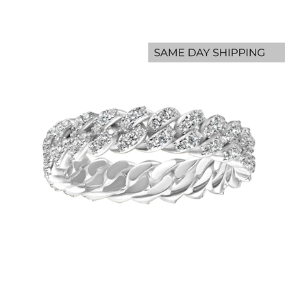 cuban pave  ring