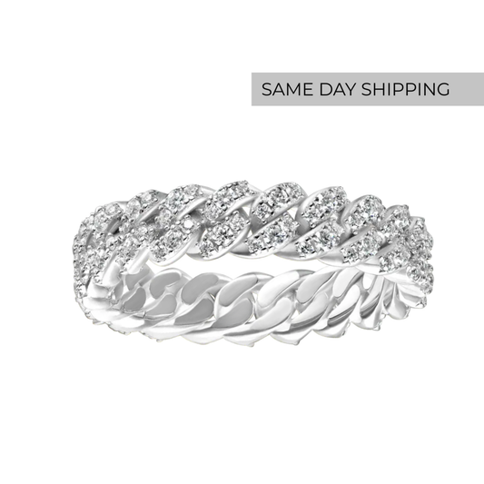cuban pave  ring