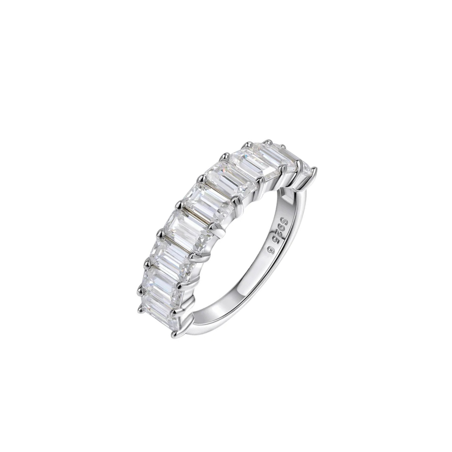 Emerald Cut Half Eternity Ring