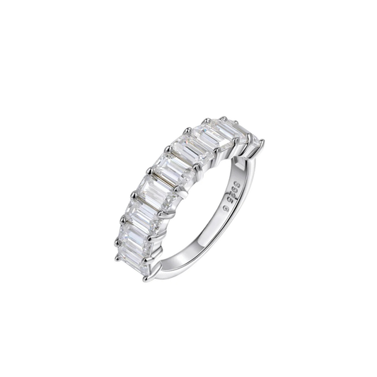 Emerald Cut Half Eternity Ring