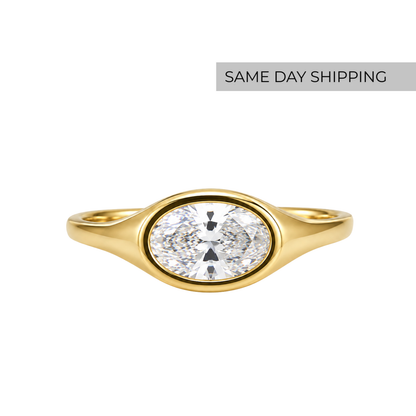Oval Bezel Pinky Ring