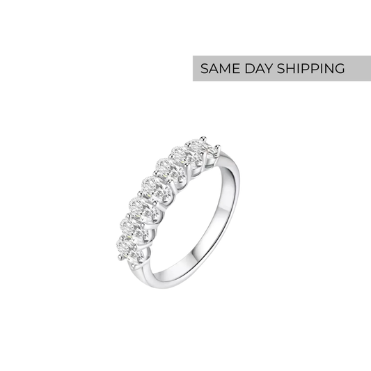 Oval Cut Half Eternity Ring