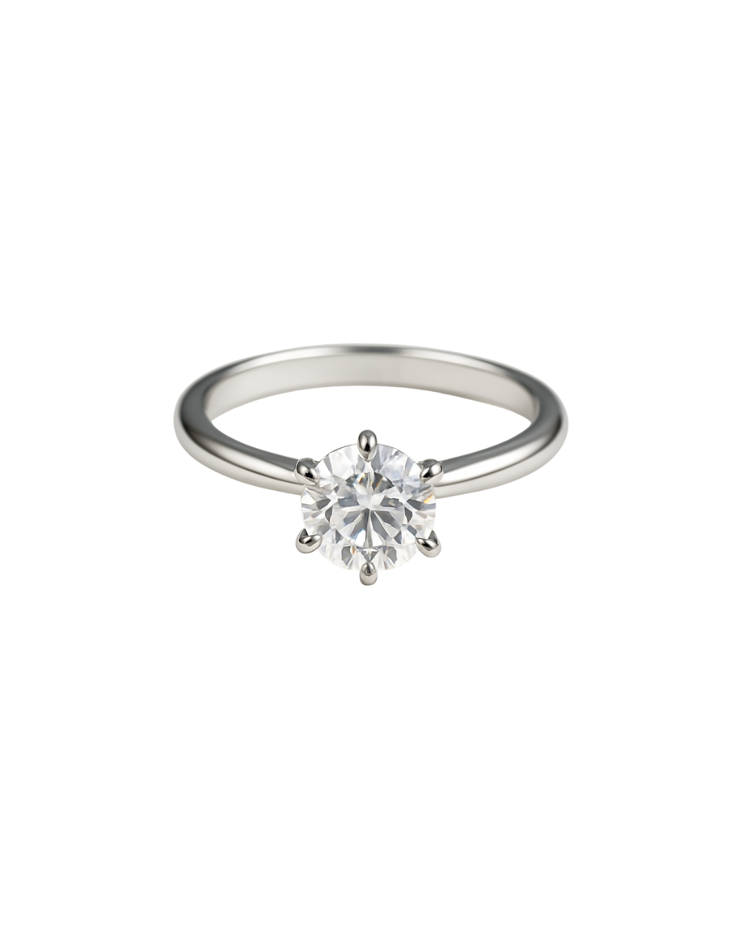 2ct Round Cut Six-Prong Solitaire Engagement Ring