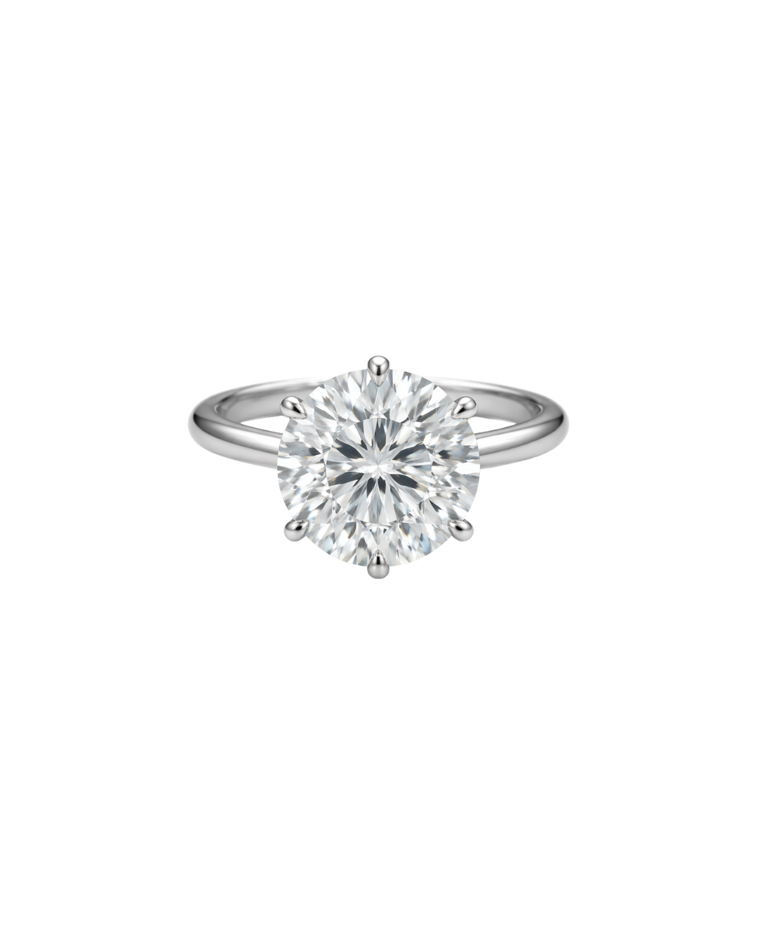 5 CT Round Cut Six-Prong Solitaire Engagement Ring