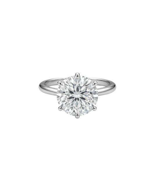 5 CT Round Cut Six-Prong Solitaire Engagement Ring