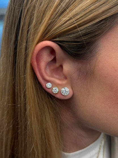 Bezel Stud Earrings