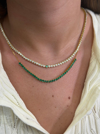 HALF COLOR TENNIS NECKLACE