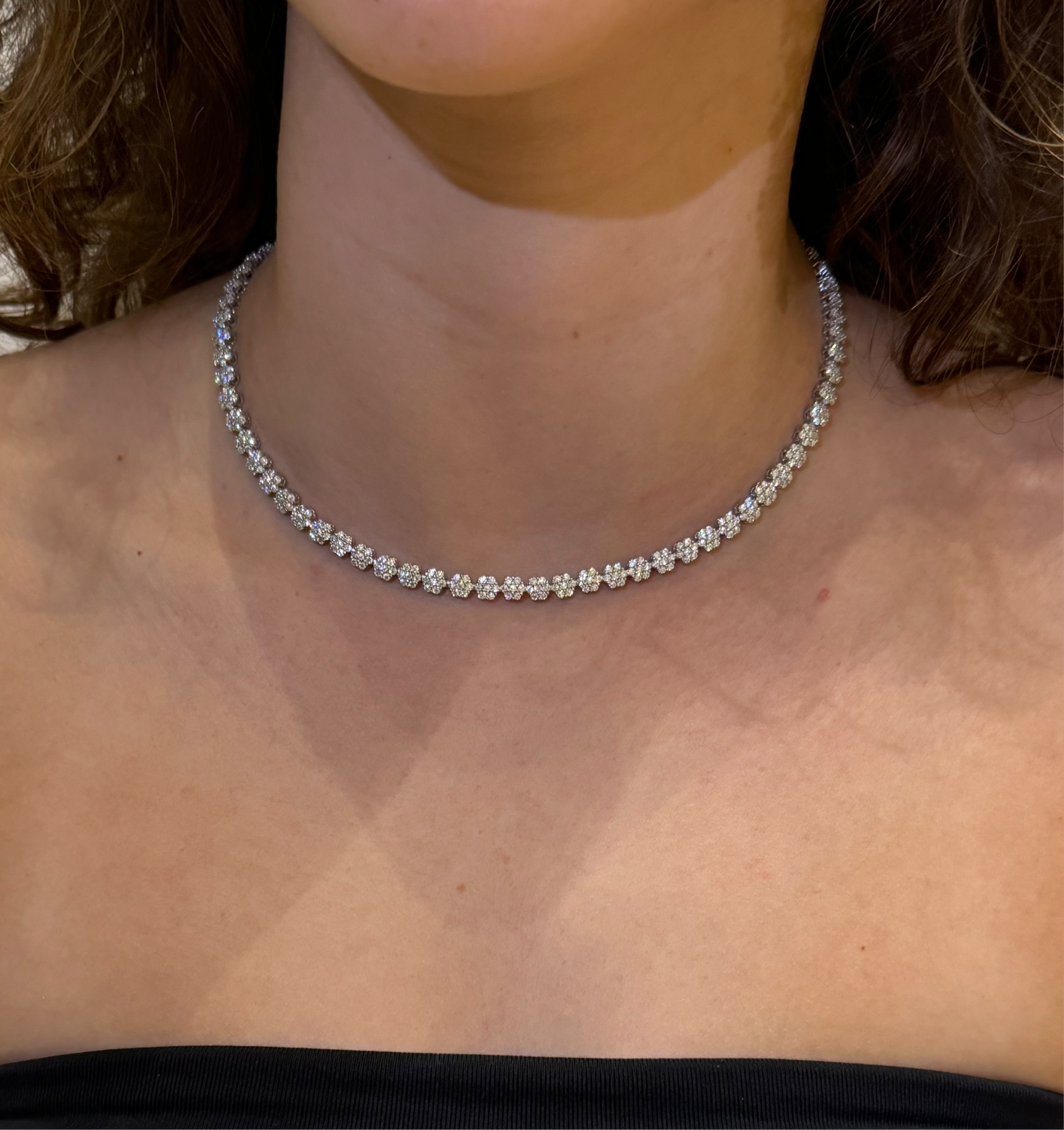 6.4CT Flowers Adjustable Choker Necklace