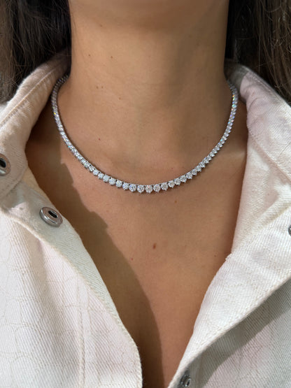 Riviera 3-Prong Graduated Tennis Necklace