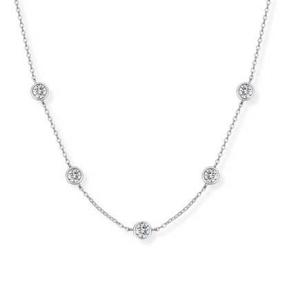 5 Stone Bezel Set Necklace