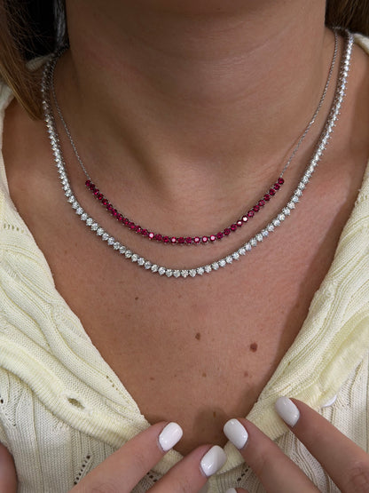 HALF COLOR TENNIS NECKLACE