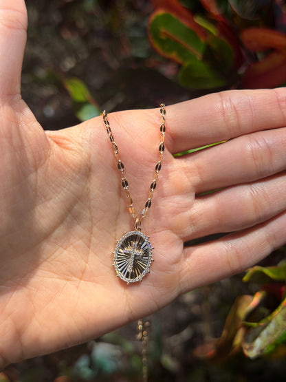 Radiant Cross Medallion Necklace