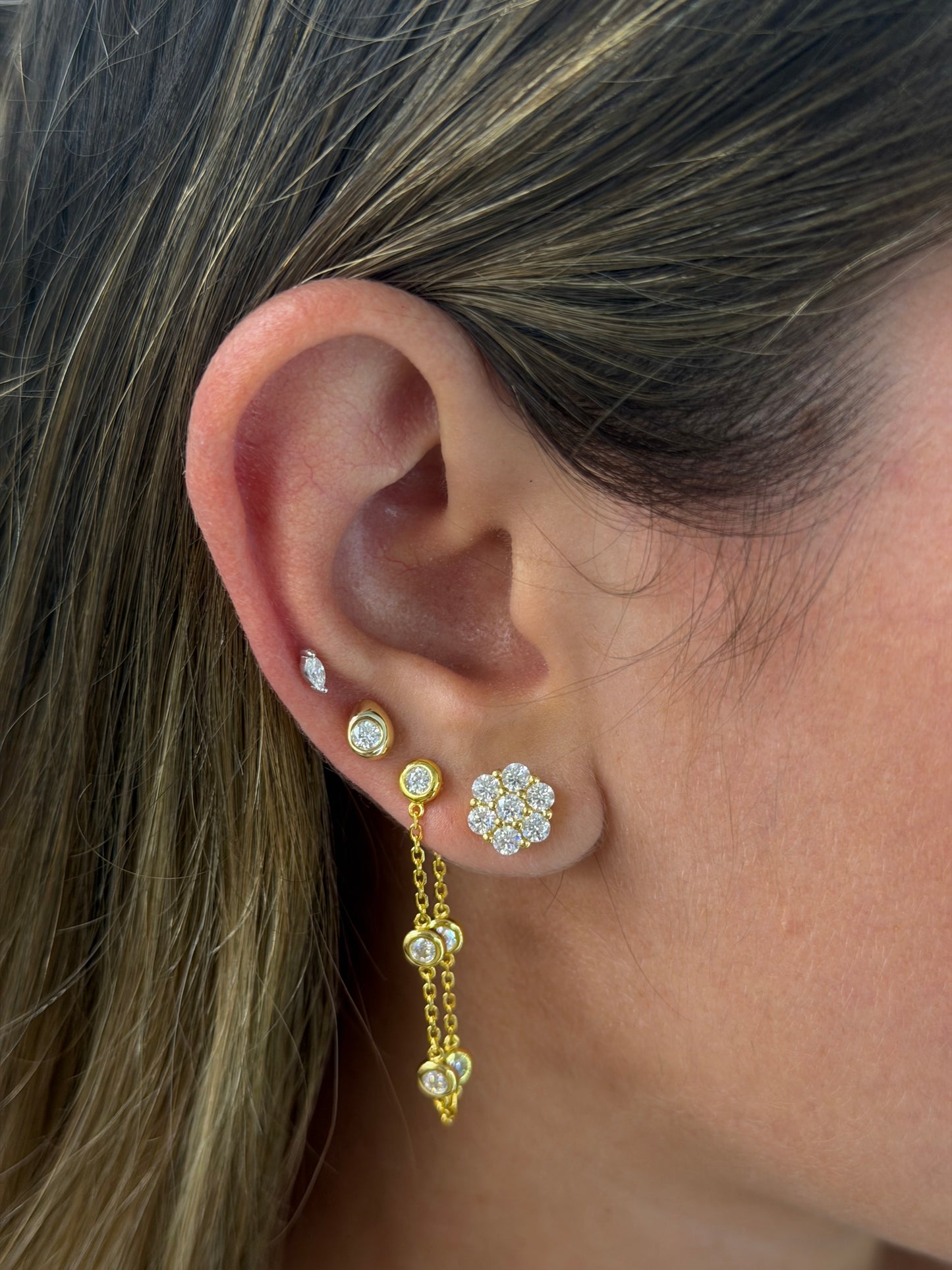 Marquise piercing earrings