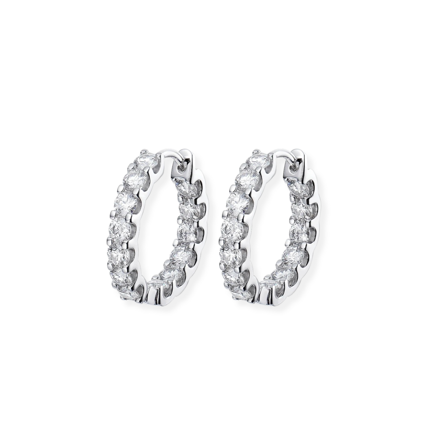 Moissanite Inside Out Hoop Earrings