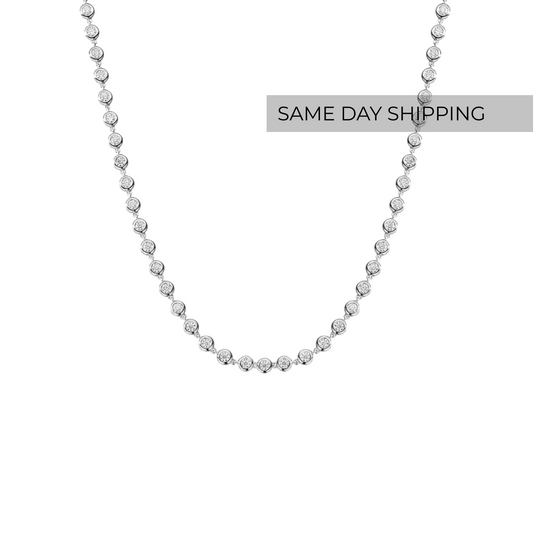 Bezel Tennis Chain Necklace