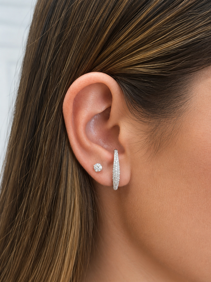 Slim Pave Hoops earrings