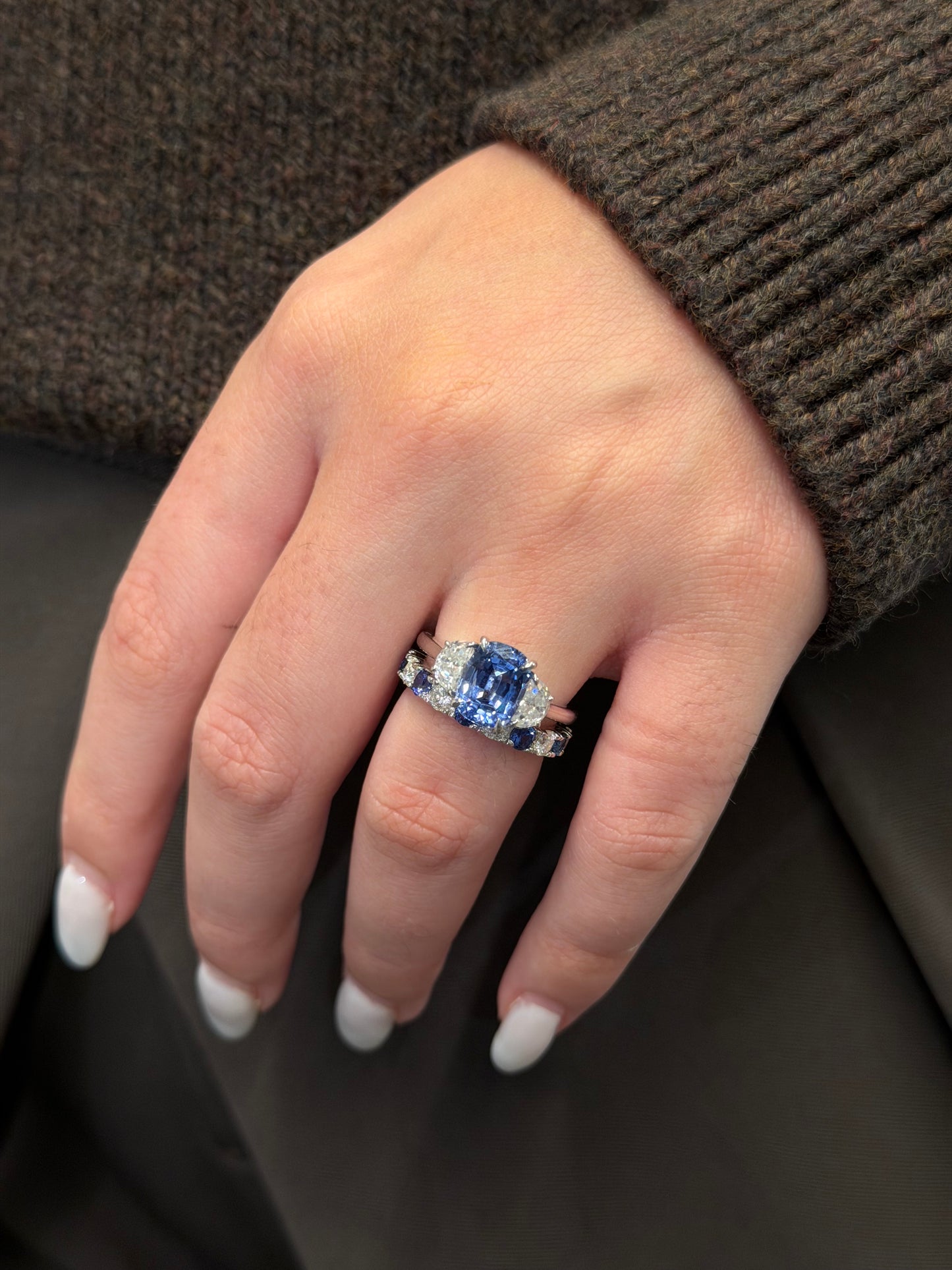Cushion Cut Sapphire Ring